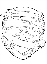 Coloring page mummy mask for Halloween